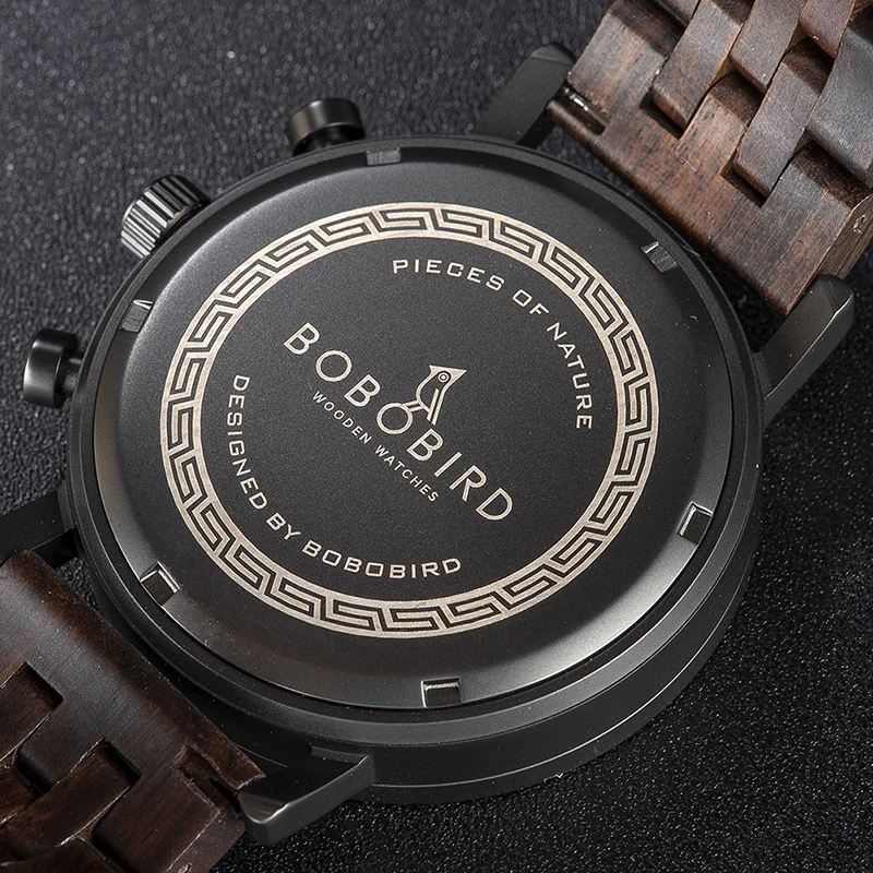Мужские часы ручной работы reloj hombre BOBO BIRD деревянные Деревянный Металл Роскошный