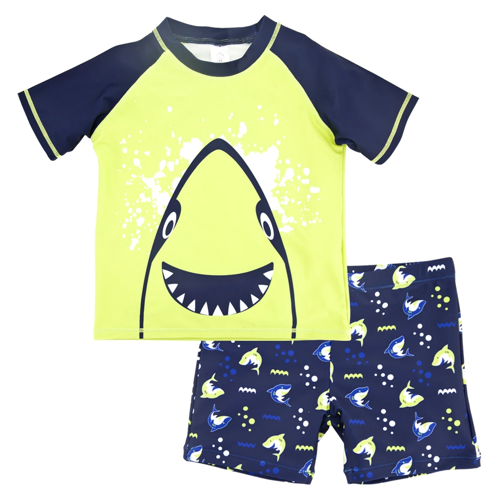 Honeyzone Summer Beachwear Two Piece Pyjama Bebe Baby Swimwear Cool Cartoon Print Maillot De Bain Garcon Kids |