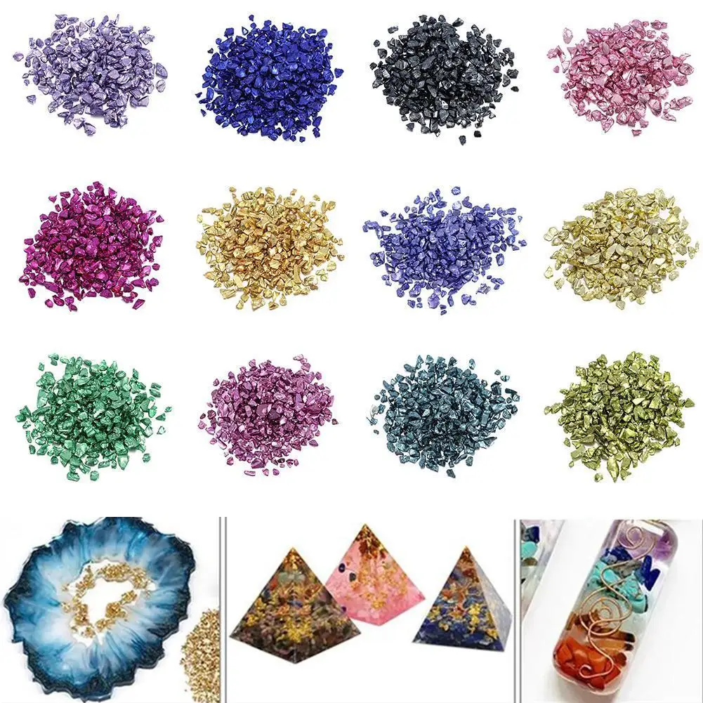

1 Pack Glass Metal Crushed Stone Filler DIY Table Decoration Cake Fruit Coaster Filling Decorative Crystal For Epoxy Resin Mold