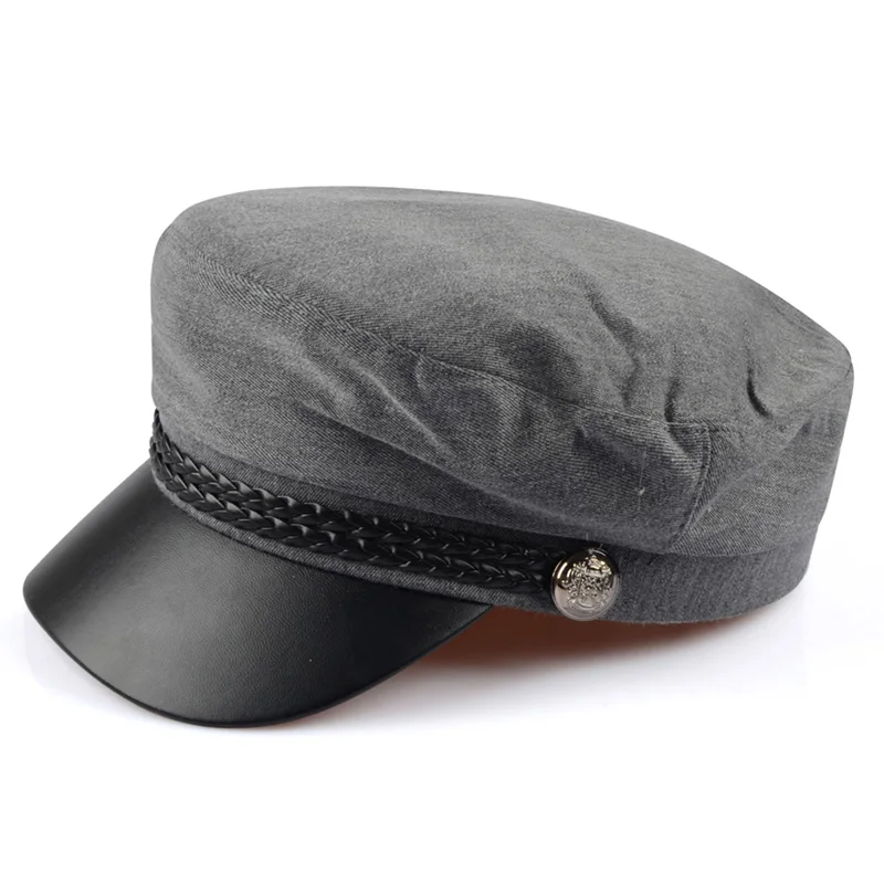 DYLAOPAN New Fashion Military Hat Autumn Sailor Caps For Women Men Belt Berets flat top Female travel cadet hats Captain Cap | Аксессуары