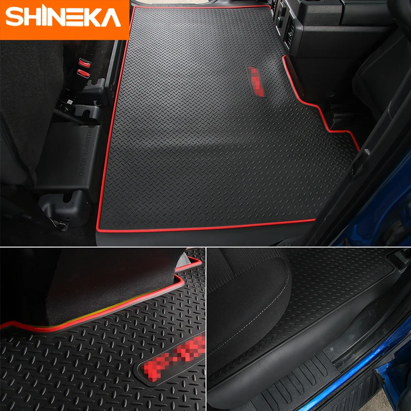 SHINEKA Foot Mats For Ford F150 2015+ Car Rubber Interior Anti-dirty Mat Full Set Decoration Accessories | Автомобили и мотоциклы