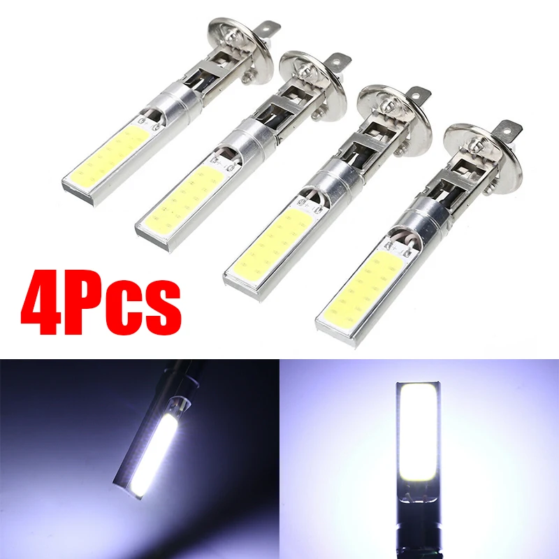 

DRL Car Headlight Lamp Bulb 60W 6000LM 4pcs White Hi/Lo Beam Aluminum Frame