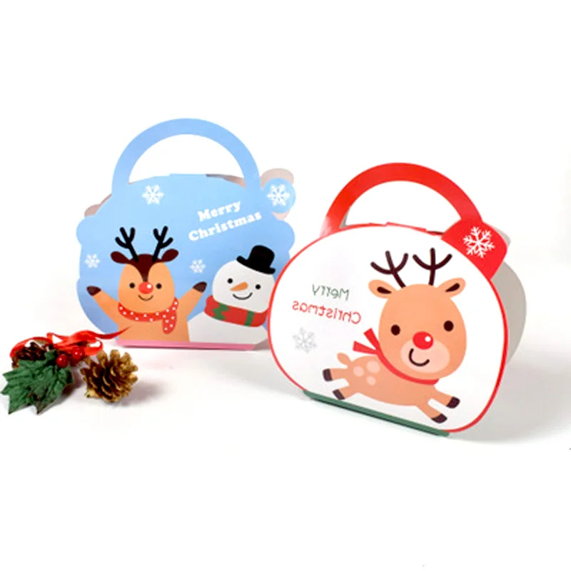 Канун Рождества Портативный коробка пакеты для печенья выпечки конфеты