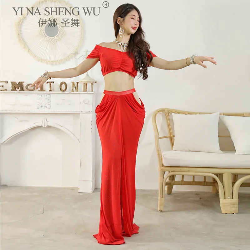 

Belly Dance Female Sexy Tops Practice Clothes Suit Oriental Dancing Long Skirt Profession Competition Performance Clothing New