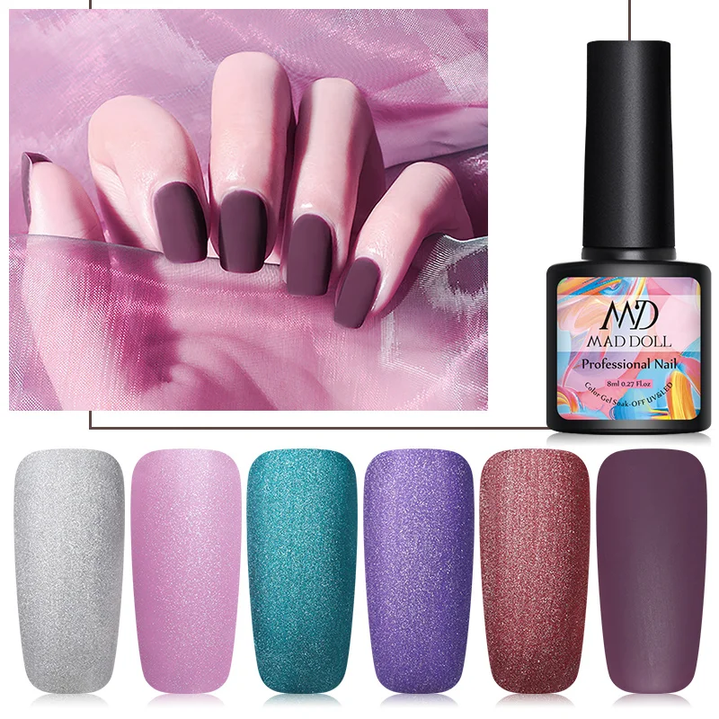 MAD DOLL матовый цвет УФ гель для ногтей 8 мл матовое верхнее покрытие отмачиваемый