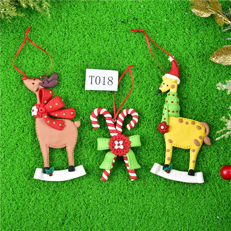 

Customized Christmas ornament soft clay old man snowman and elk shape pendant children kindergarten decoration single group