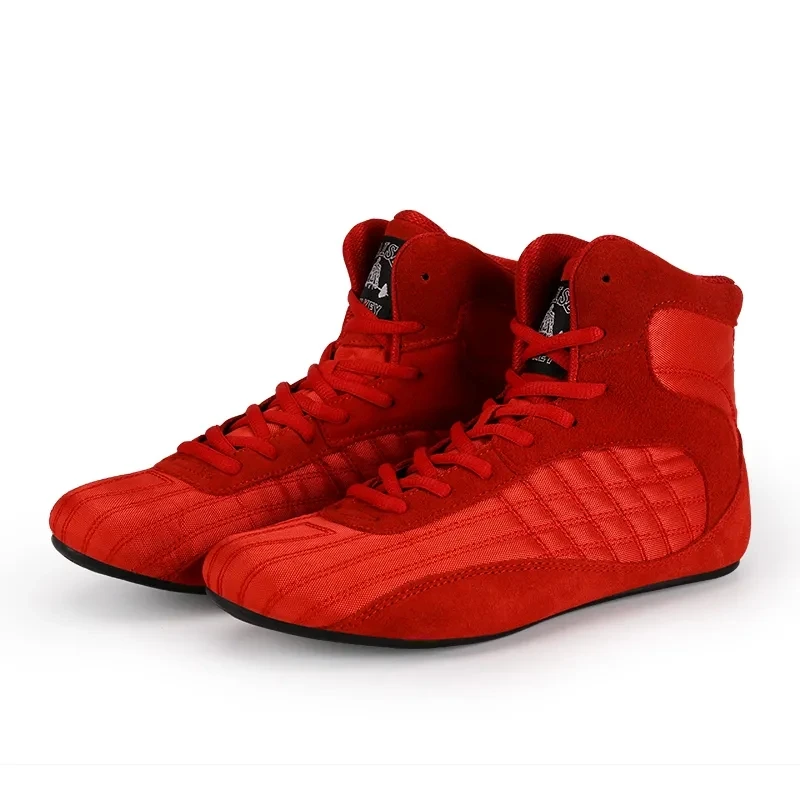 

New Products Wrestling Shoes for Man FlyWire Boy Training Squat Shoes Fitness Black High-top Fighting Boxing Shoes Mens
