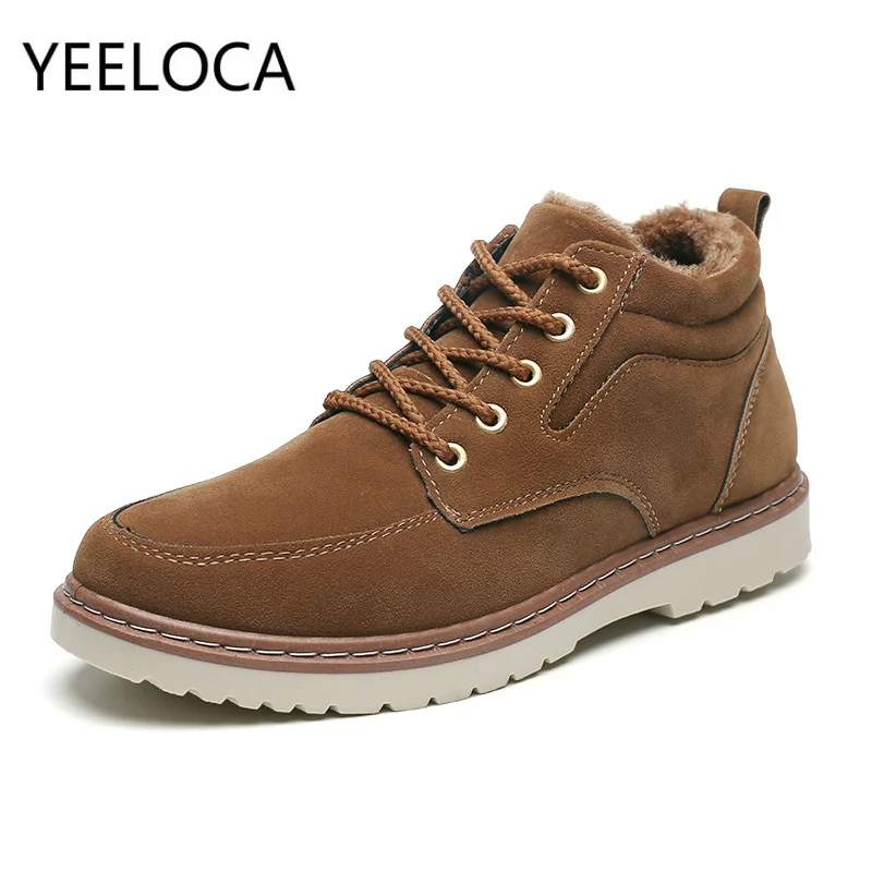 

YEELOCA 2019 Autumn Winter New Casual Men's Shoes Plus Velvet Plus Cotton Boots Warm Trend Cotton Shoes Mens Boots Winter Boot
