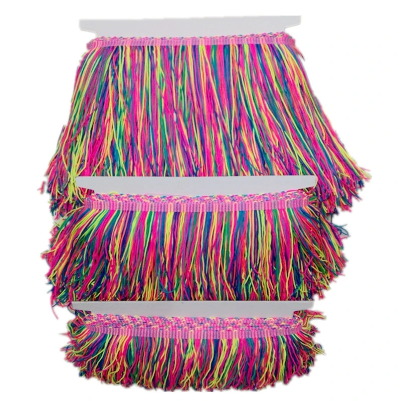 Полиэстеровая цветная бахрома с бахромой кружевная отделка для одежды сделай