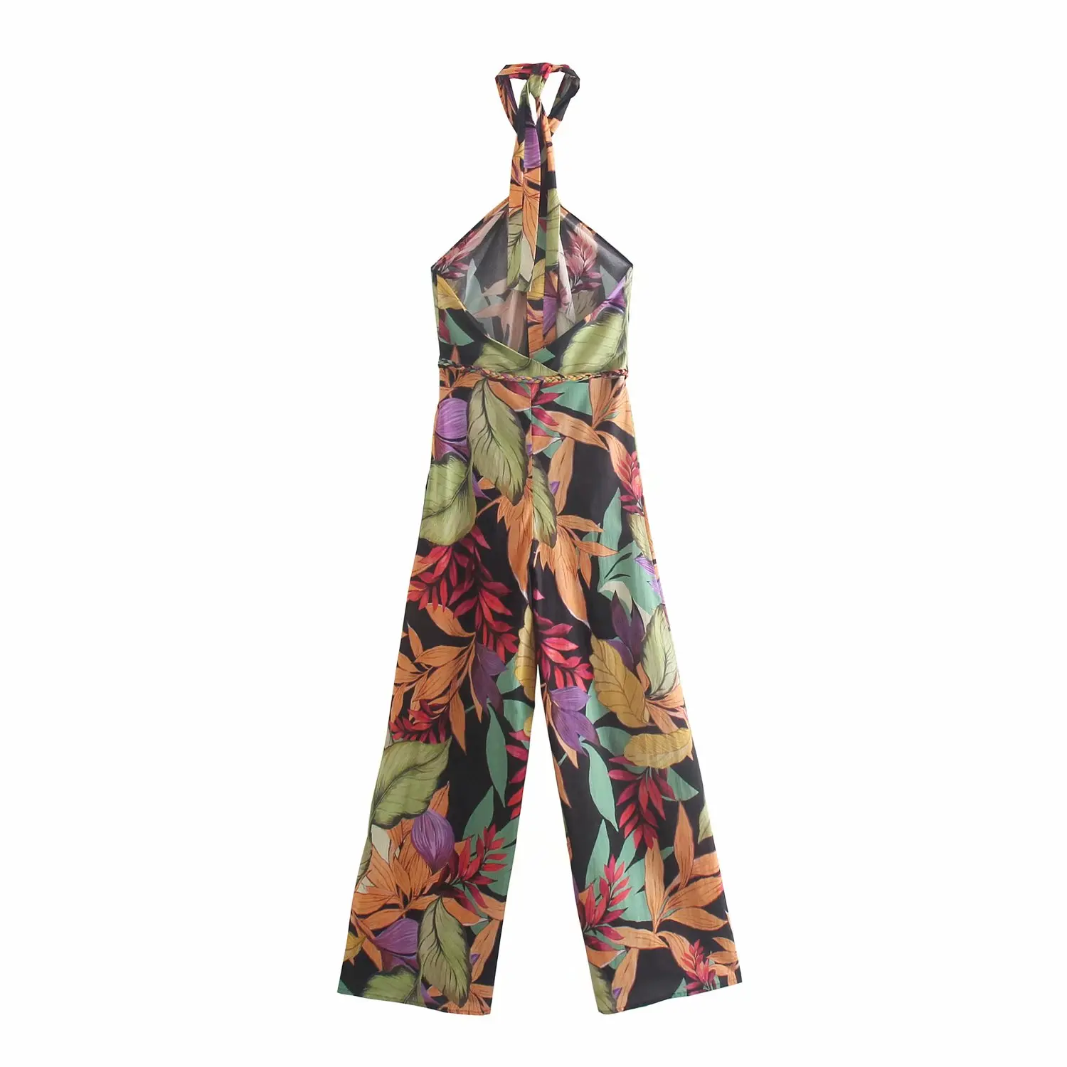 

2021 New Jumpsuit Women Printed Halter Jumpsuits Chic Lady Fashion Casual Women Jumpsuit
