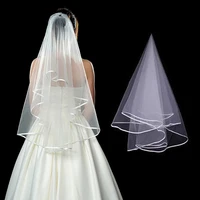 simple short tulle wedding veils cheap white bridal veil for bride for mariage wedding accessories