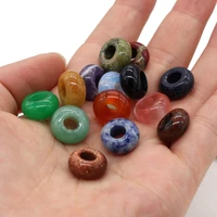 wholesale 7x14mm natural gem stone agates quartz big hole beads for diy charms necklace bracelet making exquisite jewelry gift