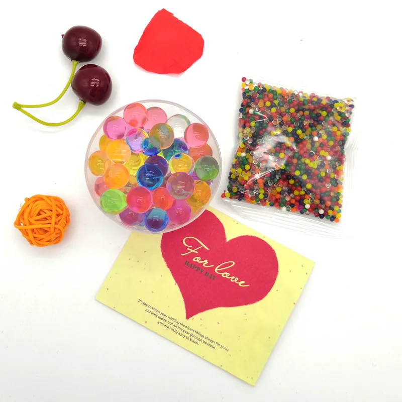 Hot Sale 300 PCS/lot Water Beads Pearl Shaped Crystal Soil Mud Grow Magic Jelly Balls Wedding Home Decor Hydrogel |