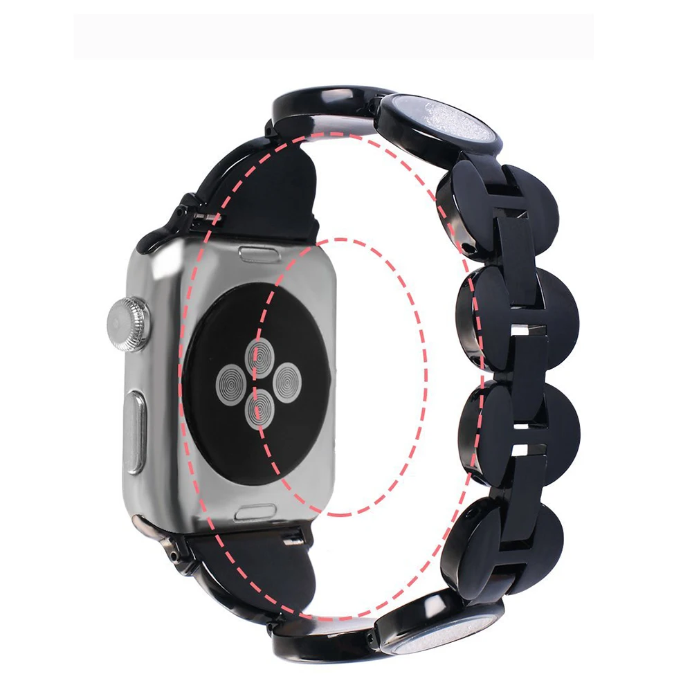 Ремешок для Apple Watch роскошный драгоценный камень браслет с песочным рисунком из нержавеющей стали серии 3 2 1 42 мм 38 мм бриллиантовый ремешок для iwatch серии 4 40 мм 44 мм