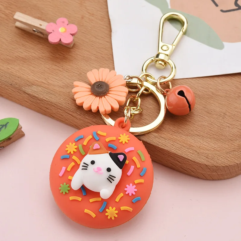 

2020 New Donut Cartoon Key Chains Female Cute Corgi Car Animal Key Chain Pendant Creative Schoolbag Pendant INS Key Ring