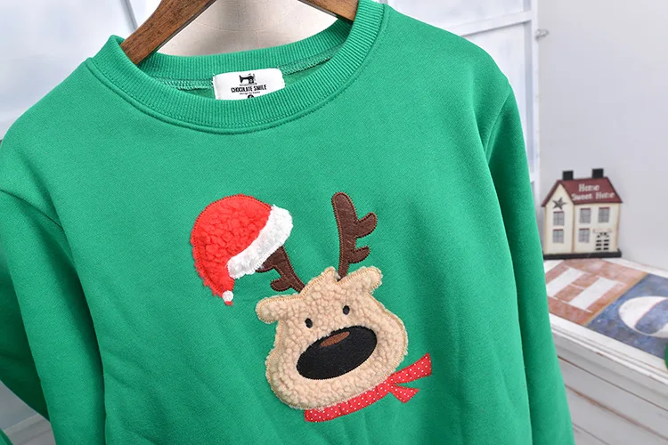 New Year Sweatshirt Thick Fleece Warm Christmas Family Matching Clothes Family Mother Father Baby Family Matching Outfits