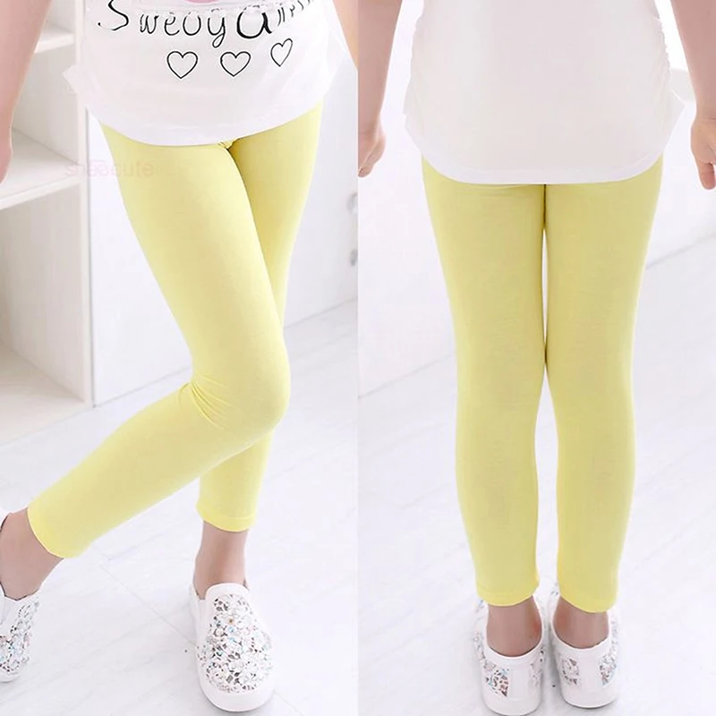 

Girl Pants Soft Elastic Modal Cotton Kids Leggings Candy Color Girls Skinny Pants Trousers Solid Color Children Trousers