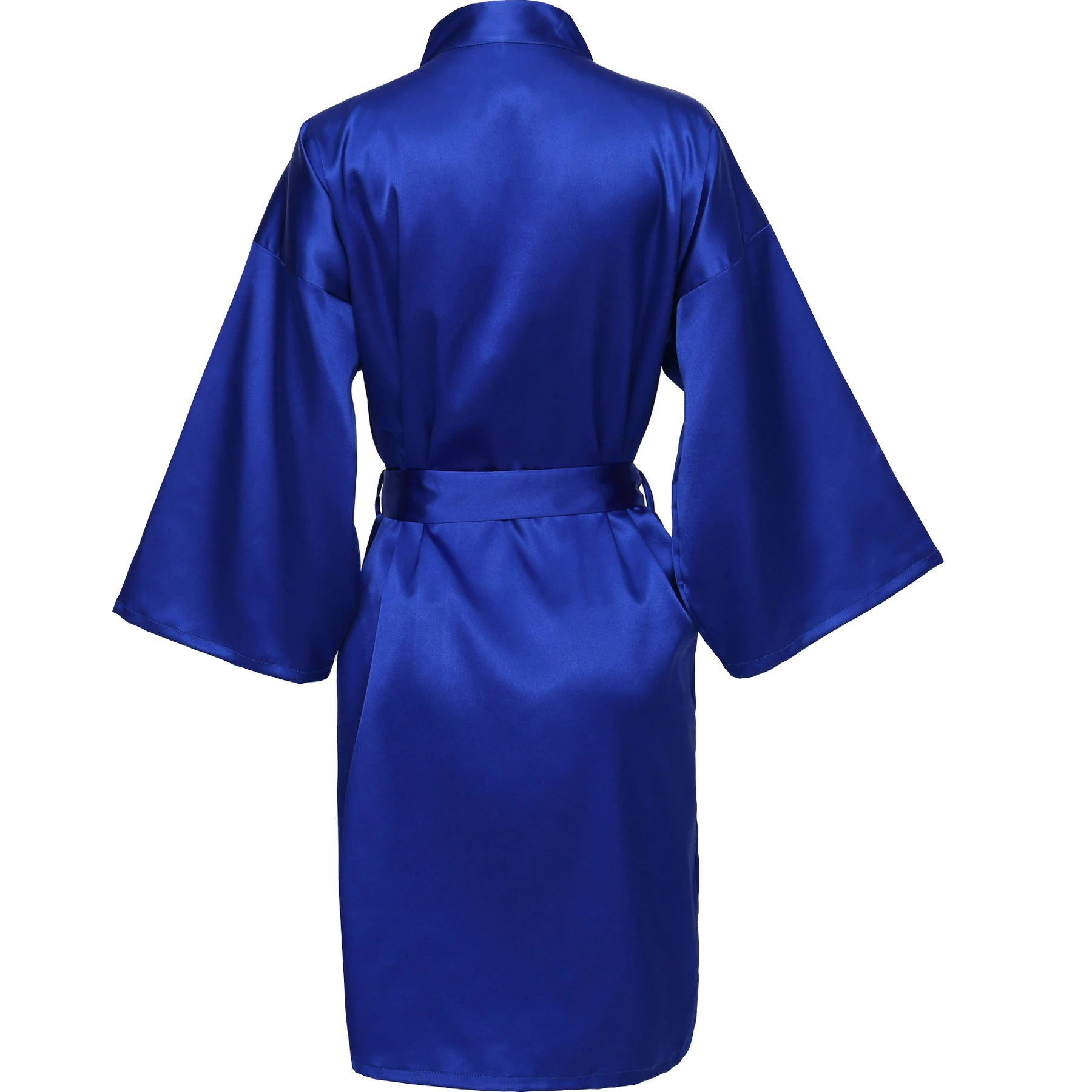 royal blue Шёлковый банный халат, Короткая атласная одежда, женская одежда для сна, халат для невесты, подружек невесты, халаты размера плюс, Популярные - Цвет: royal blue