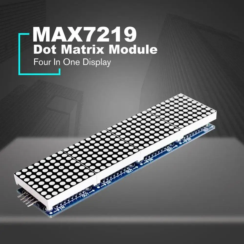 Матричный Модуль MAX7219 для микроконтроллера 4 в 1 светодиодный дисплей с 5P линиями