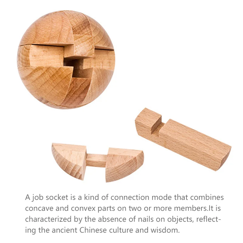 New Design IQ Brain Teaser Kong Ming Lock 3D Wooden Interlocking Burr Puzzles Game Toy Bamboo Small Size For Adults Kids | Игрушки и