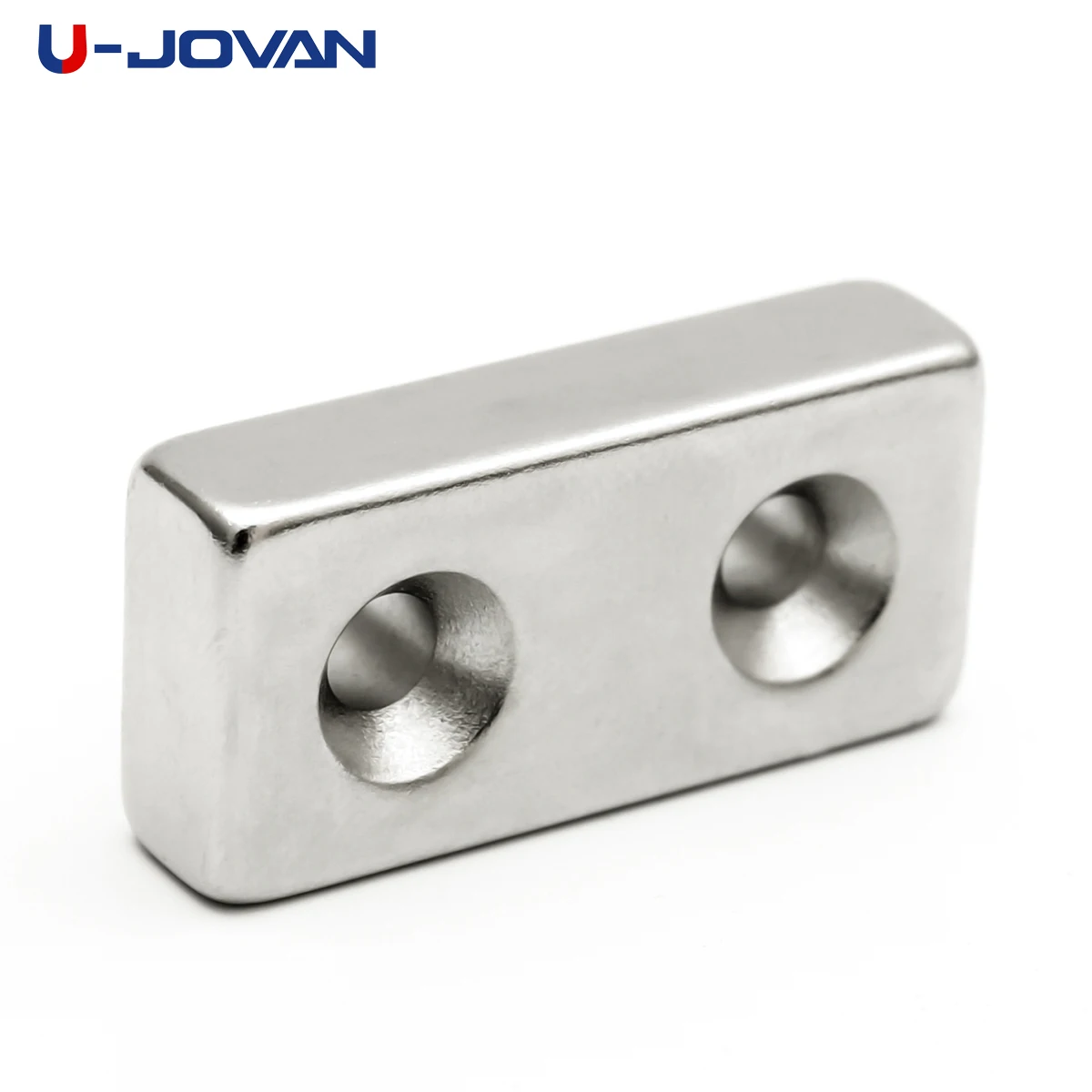 Фото U-JOVAN 1 шт. 40x20x10 мм двойное отверстие 5 мм N35 блок сильный Неодимовый Магнит Редкоземельные квадратные магниты 40*20*10-5-5 №1
