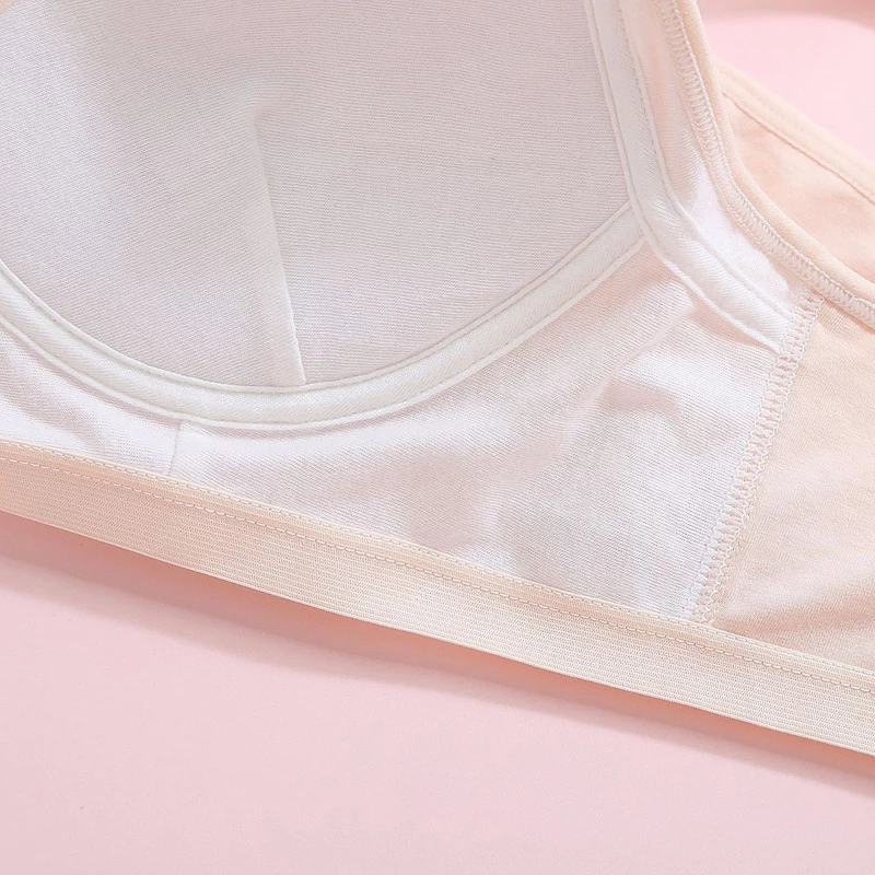 

Roseheart Female Women Fashion Skin Black Bralette Wireless Small Chest Patchwork Student Girl Adjustable Bras Padded Push Up