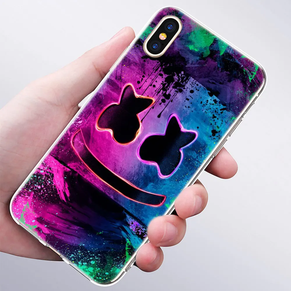 001 Роскошный мягкий силиконовый чехол для телефона DJ marshmallow для Apple iPhone 11 Pro XS Max X XR 6 6S 7 8 Plus 5 5S SE Модный чехол - Цвет: 001