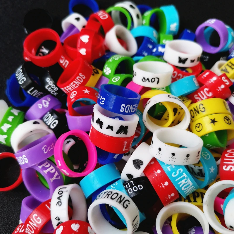 50 шт./партия Нескользящие силиконовые кольца для детей
