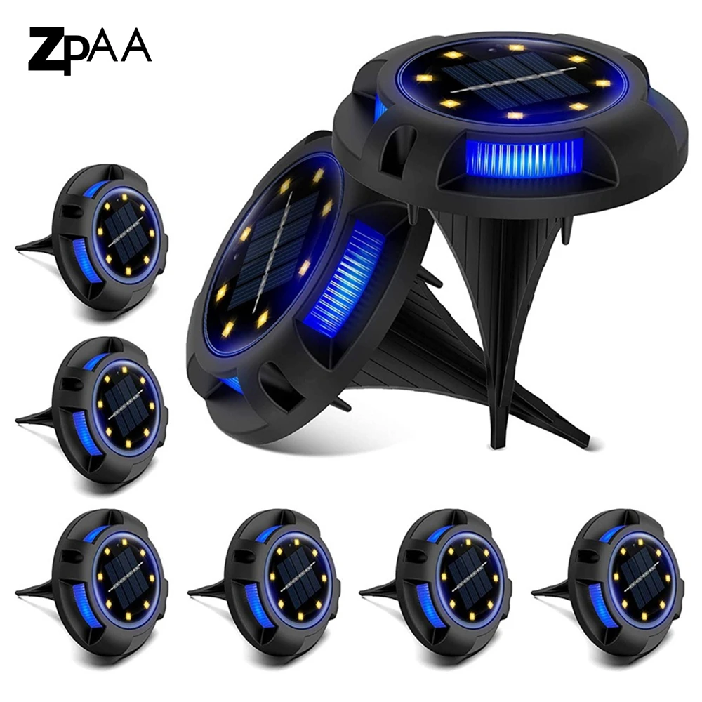 

1/4/8 шт. светодиодный Солнечный Путь светильник на солнечной батарее Мощность похоронены светильник s наземный светильник на открытом возду...