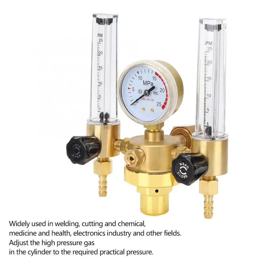 Двойная трубчатая стойка для аргоновый Регулятор газа Давление редуктор