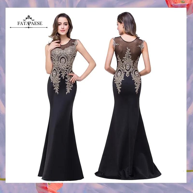 Роскошное платье FATAPAESE с кристаллами бусинами Русалка выпускное Черная