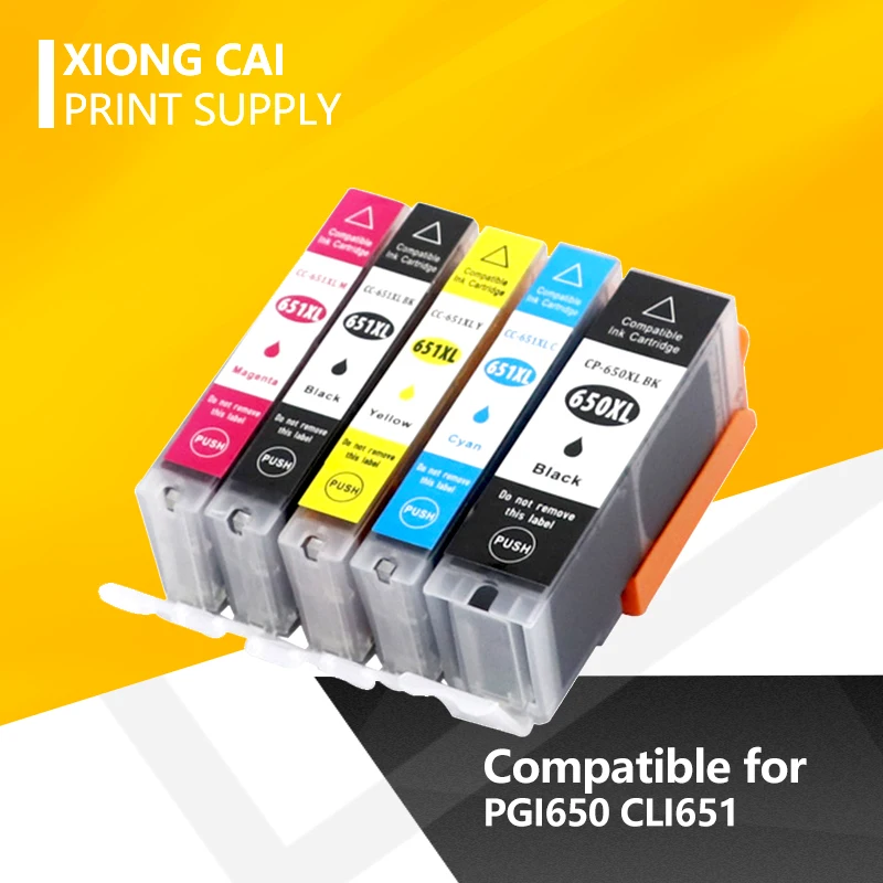 Совместимые чернильные картриджи PGI 650 CLI 651 для принтера Canon Pixma MG6360 MG6460 MG7160 iX6860 MX926