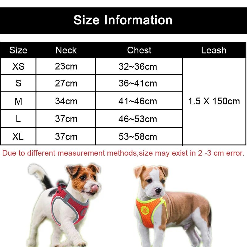 Комплект шлейки и поводка MySudui для маленьких собак кошек светоотражающая Мягкая