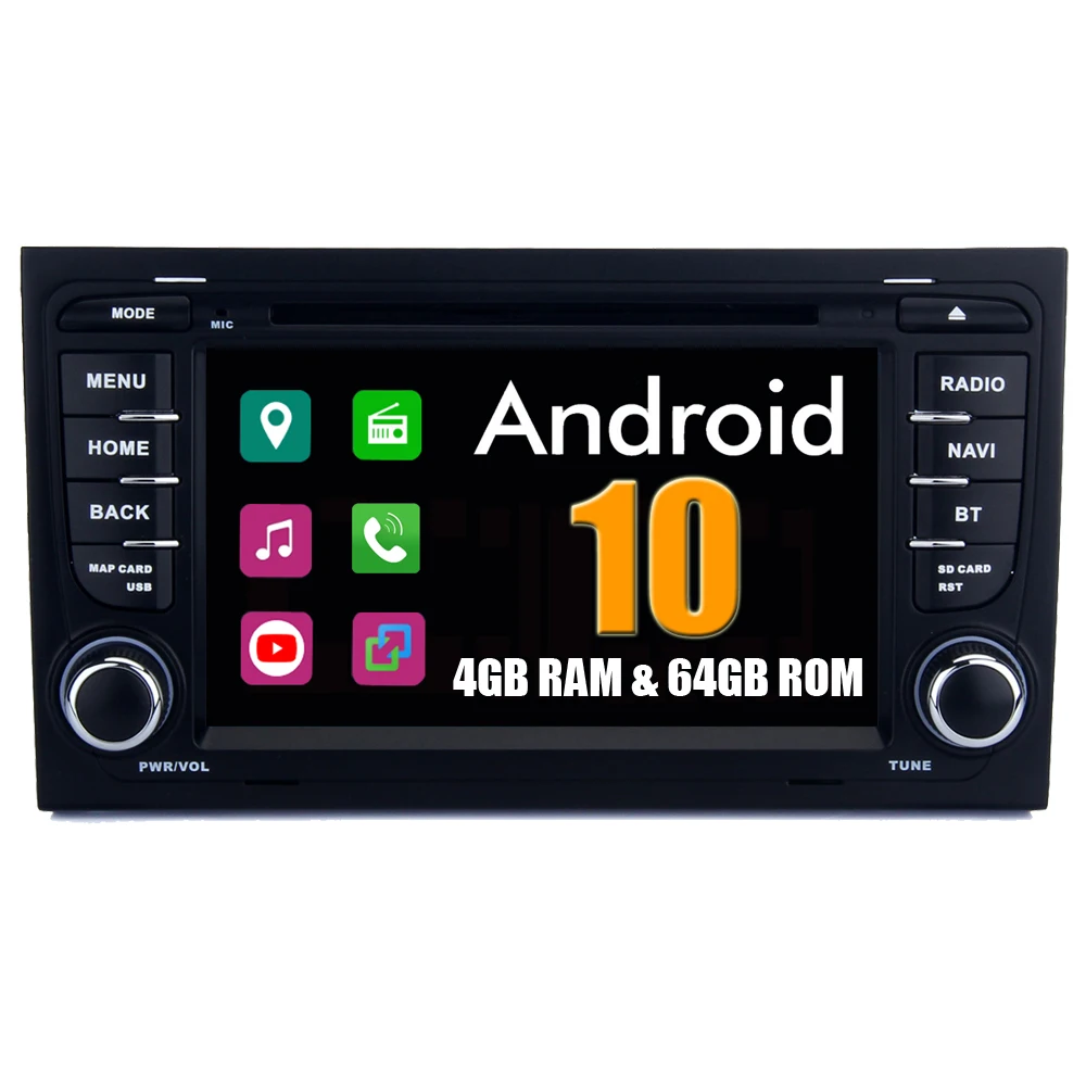 RoverOne для Audi A4 S4 RS4 8E 8F B6 B9 B7 RNS E Android 10 Авторадио автомобильный GPS Радио стерео