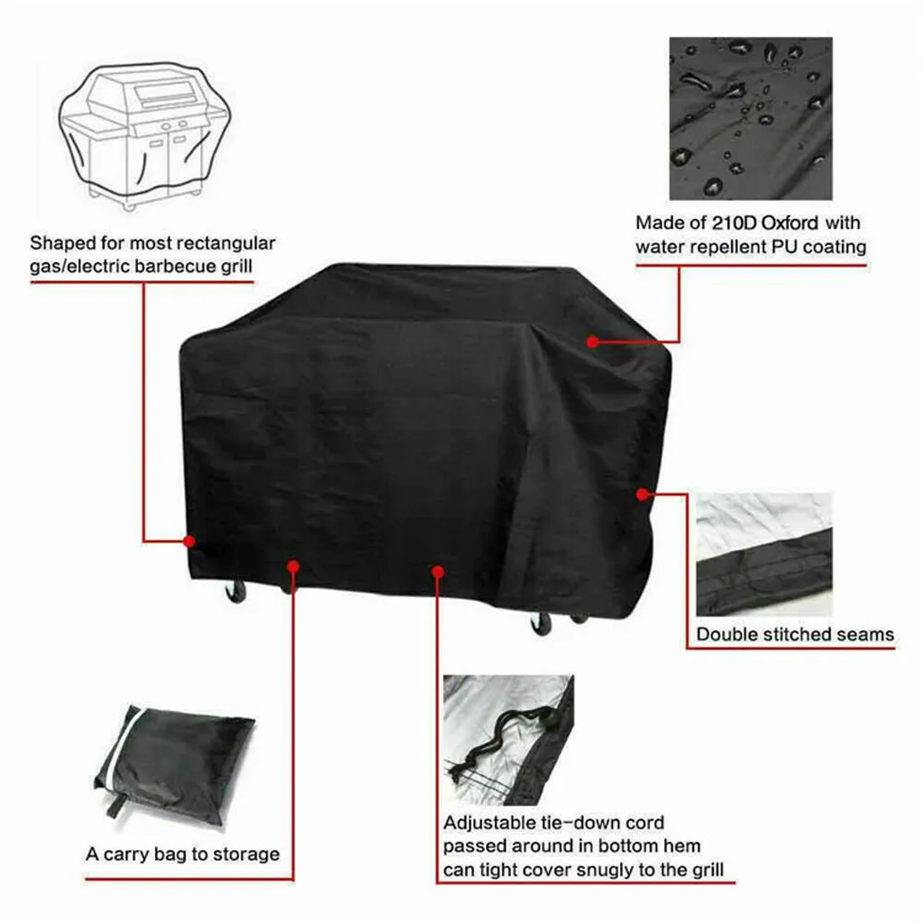 

Bbq Cover Outdoor Dust Waterproof Heavy Duty Grill Cover Rain Protective Outdoor Barbecue Cover Round Patio Garden Dust Covers#2