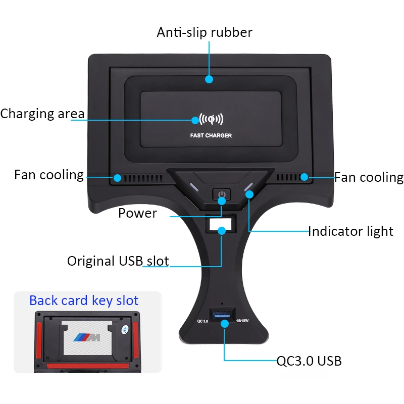 Автомобильное беспроводное зарядное устройство с NFC-картой для BMW 3 /4 серии G26 G20 G28