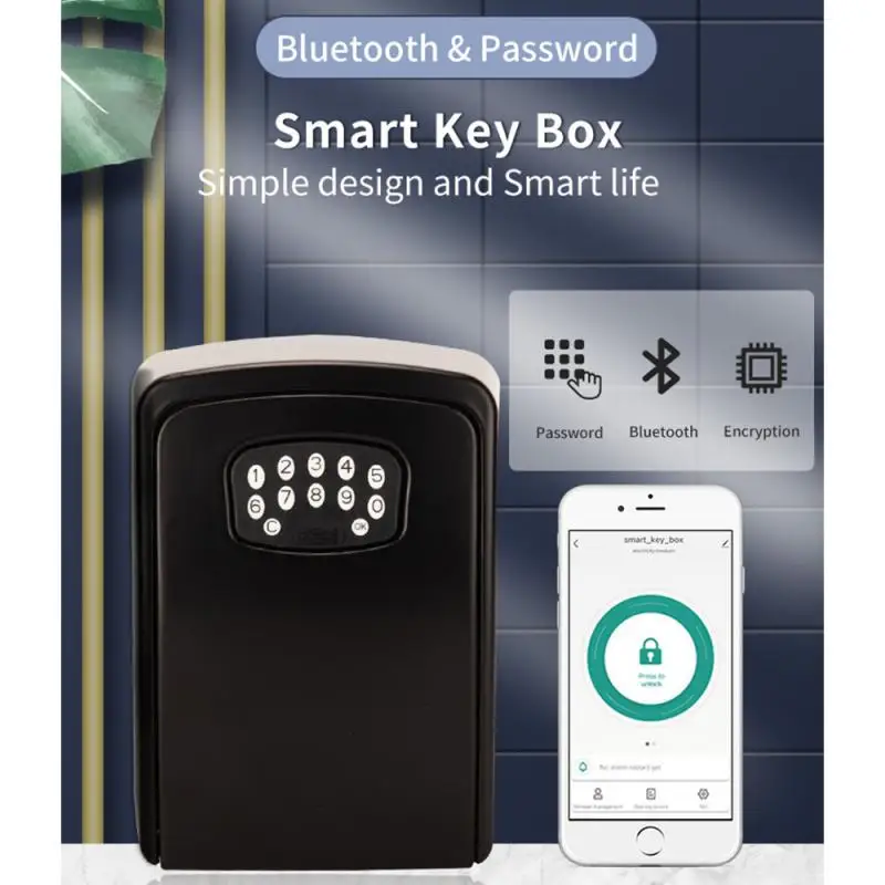 

Умный Bluetooth-ключ Tuya с динамическим паролем и настенным креплением, электронный сейф для ключей для дома, отеля