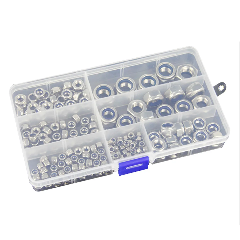 165 шт./компл. нейлоновая фиксирующая гайка из нержавеющей стали Шестигранная