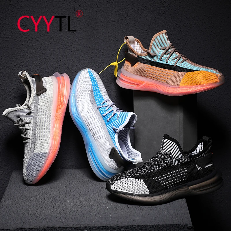 

Кроссовки CYYTL мужские сетчатые, дышащие, без шнуровки, воздушная подушка, повседневная спортивная обувь для бега, фитнеса, тренировок, тенни...