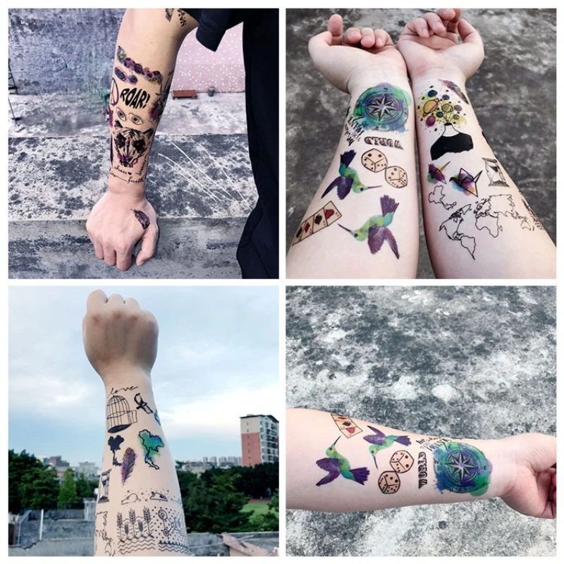 1 шт. водостойкая тату-наклейка со звёздным небом |