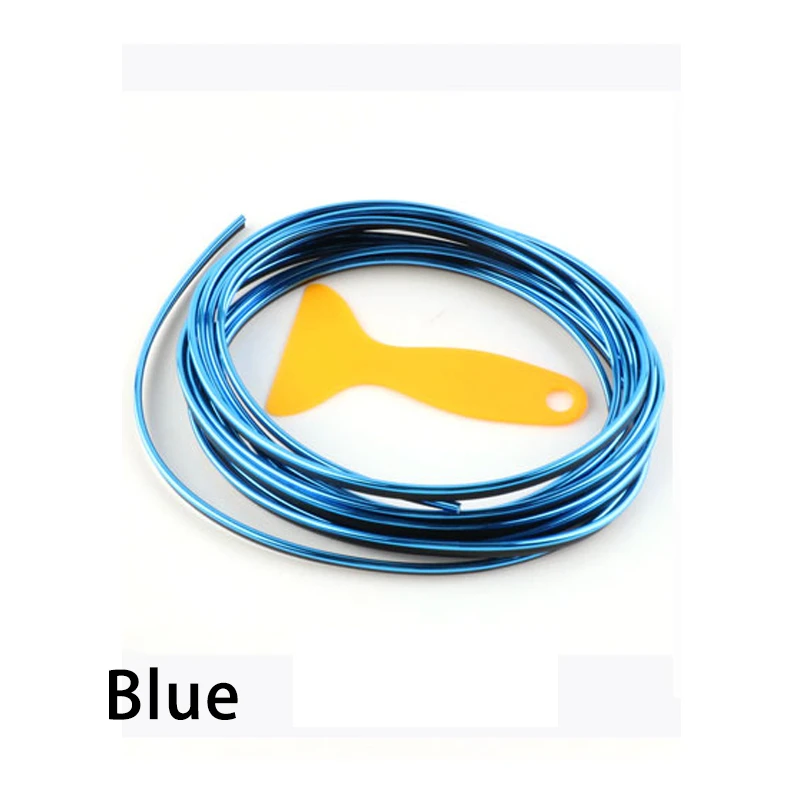 BLUE 5 м автомобильный Стайлинг Слот литье отделка полоски зазор декоративная линия хром серебро синий красный фиолетовый золотой авто аксессуары - Название цвета: BLUE
