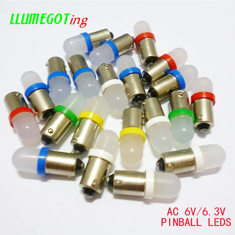 50 шт. 6,3 В BA9S 8 SMD 1206 светодиодный неполярный анти мерцающий AC DC 6 в 6,3 в пинбол машина без призрака белый синий красный зеленый желтый