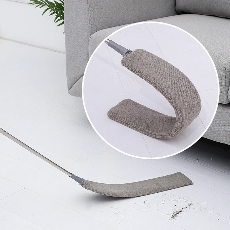 

Flat Extendable Dust Duster Telescopic Long Handle Slit Cleaning Brush Thin And Flexible Fine Mop Microfiber Cloth For Home Use