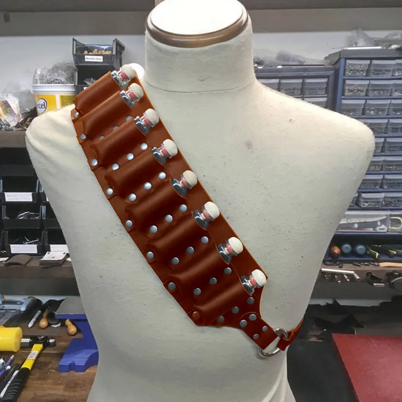 Medieval Dark Sorcerer Wizard Shoulder Strap Renaissance Leather Potion Belt Rider Healer Vial Pocket Bandolier For Cosplay Larp |