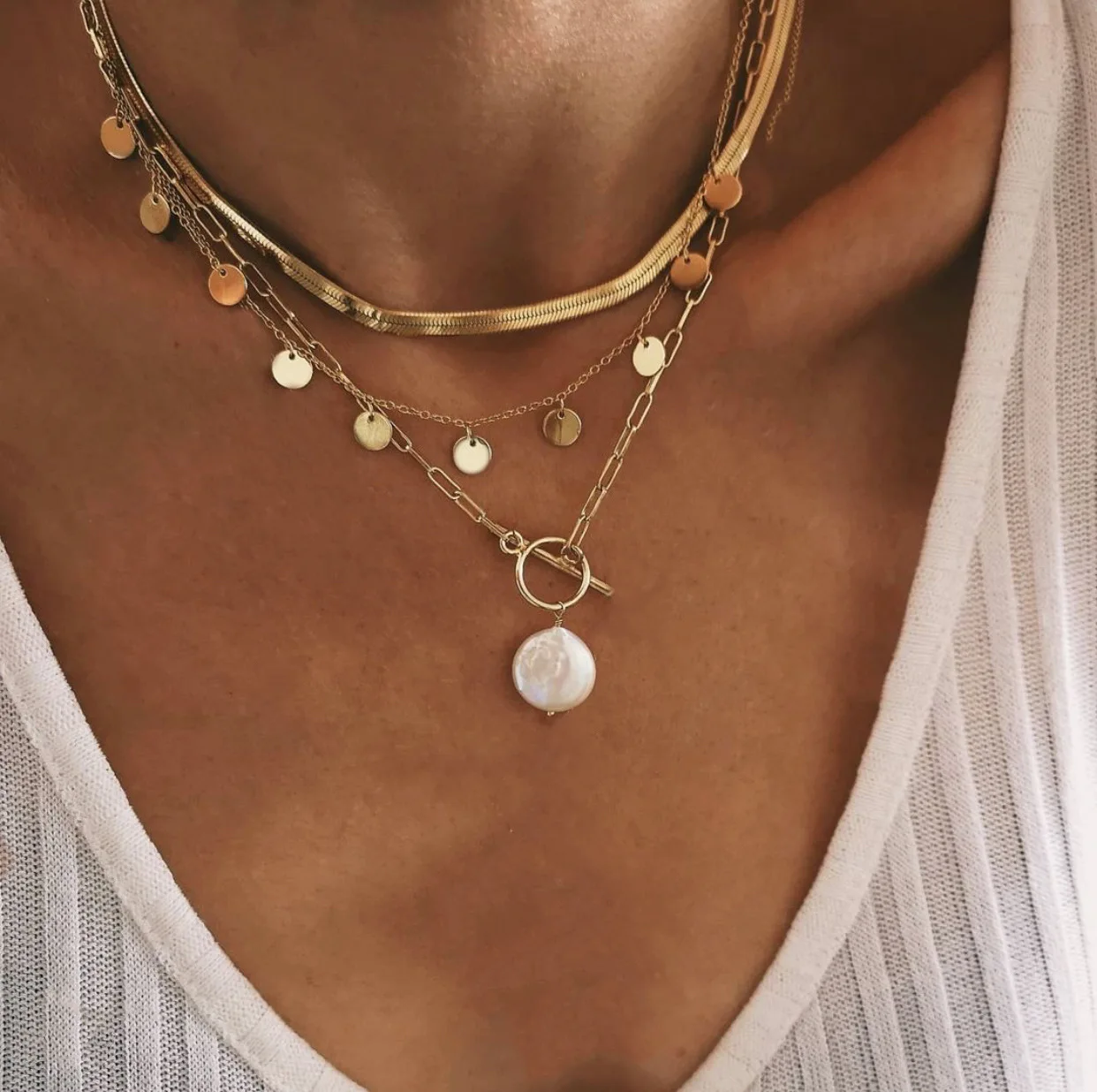 

Fashion Punk Hip Hop Trend Women's Necklace Stainless Steel Gold and Silver Woman Thick Lock Necklace Fashion Party Jewelry