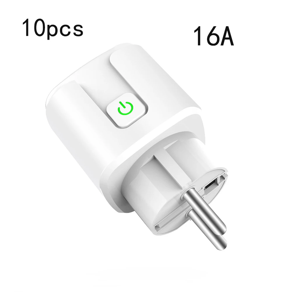 10pcs 16A 10 шт./лот интеллектуальная Розетка WiFi беспроводной пульт дистанционного управления адаптер питания вкл и ВЫКЛ с Google Home Alexa Голосовое управление - Цвет: 10pcs 16A
