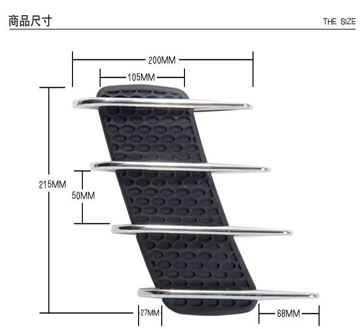 

2pcs Car Styling Simulation Shark Gills Outlet Stickers Vent False Air Outlet Side Hood Bonnet Trim Decorative Sticker