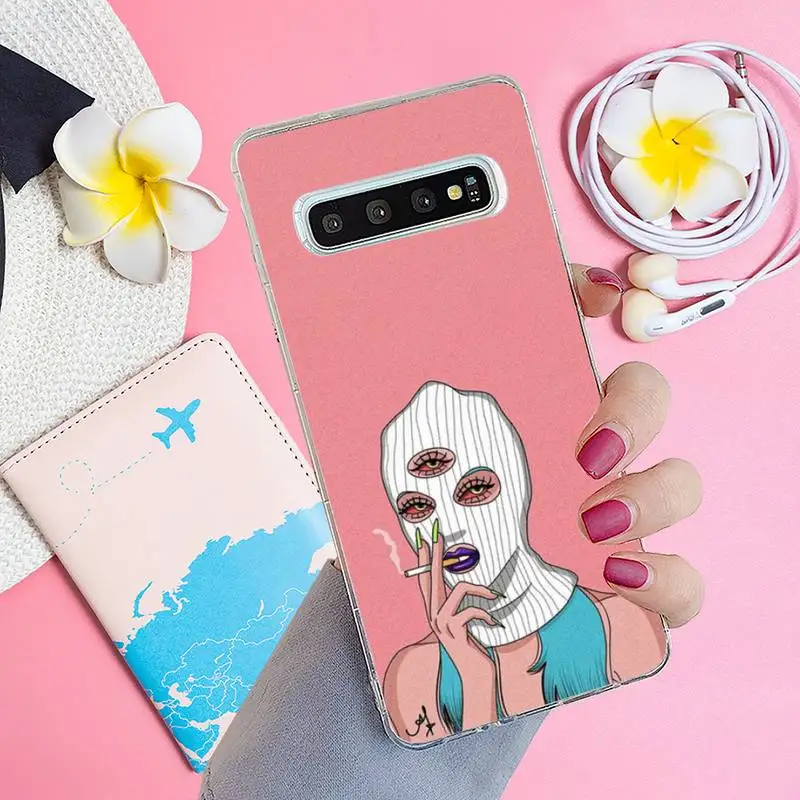 

Devil Woman Bad girl smoke Phone Case Transparent for Samsung A71 S9 10 20 HUAWEI p30 40 honor 10i 8x xiaomi note 8 Pro 10t 11
