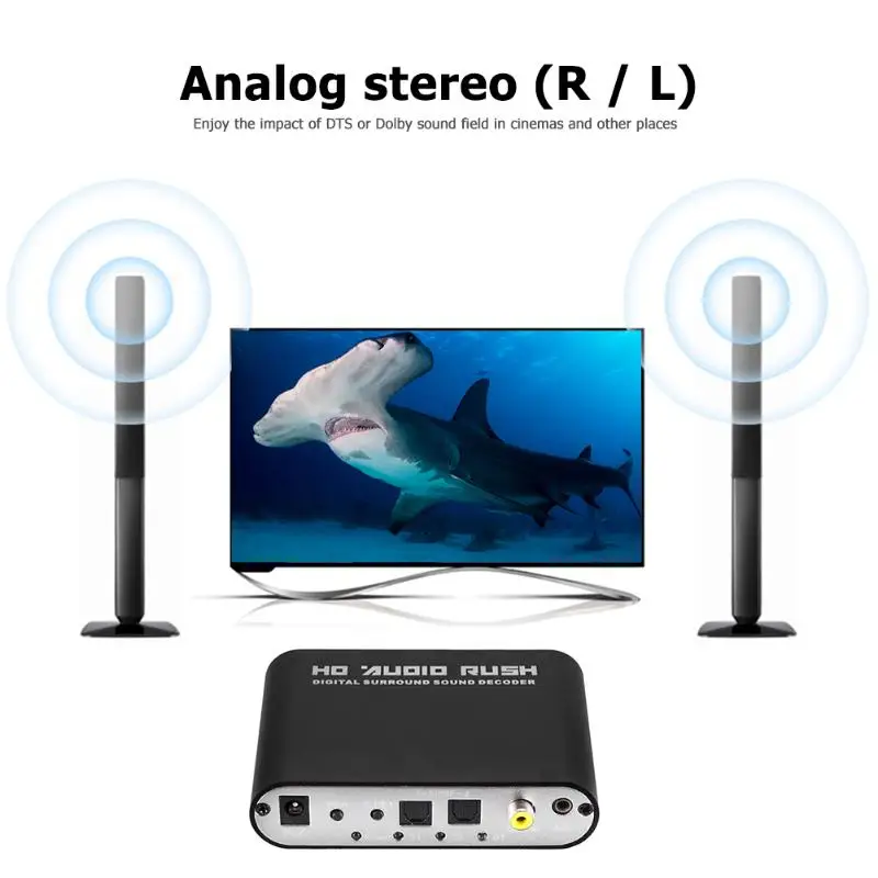 5 1 CH AC3 DTS Dolby HD аудио декодер коаксиальный цифровой аналоговый RCA адаптер