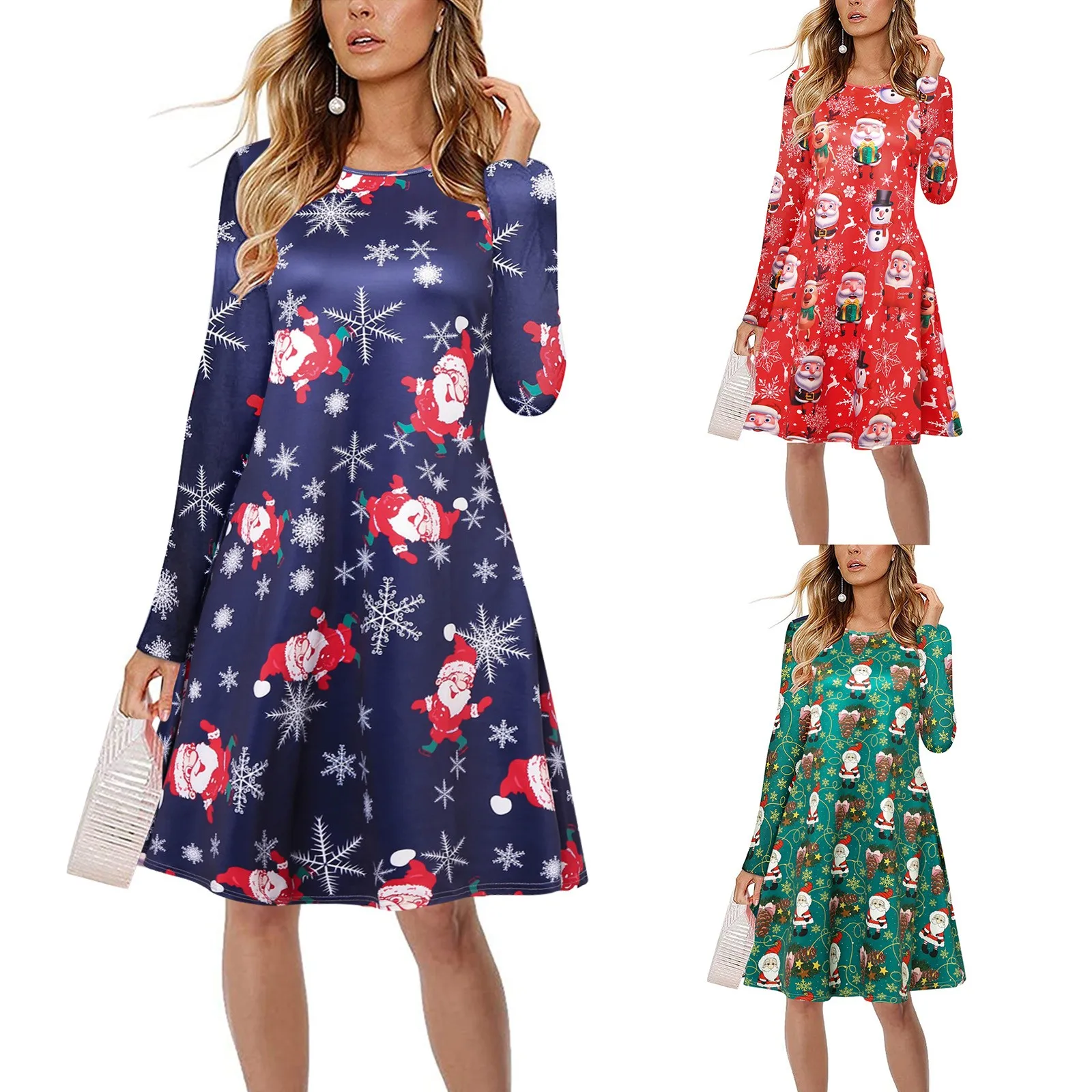 

Женское Повседневное платье с длинным рукавом, большие размеры